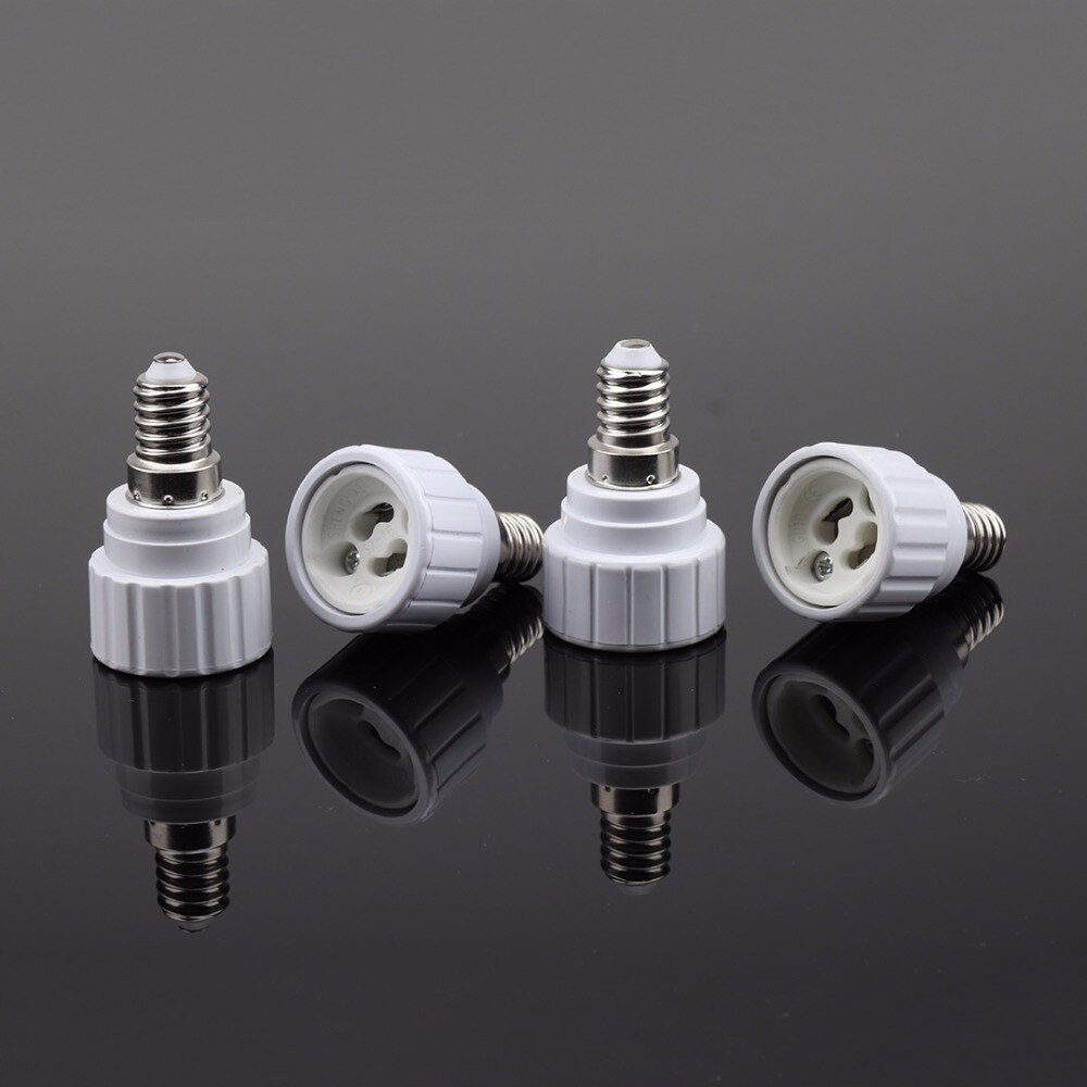 Adaptador convertidores de portalámparas E14 a GU10, Base extendida LED para casquillo de lámpara de bombilla, larga vida útil, Color blanco JQ, 10 Uds.