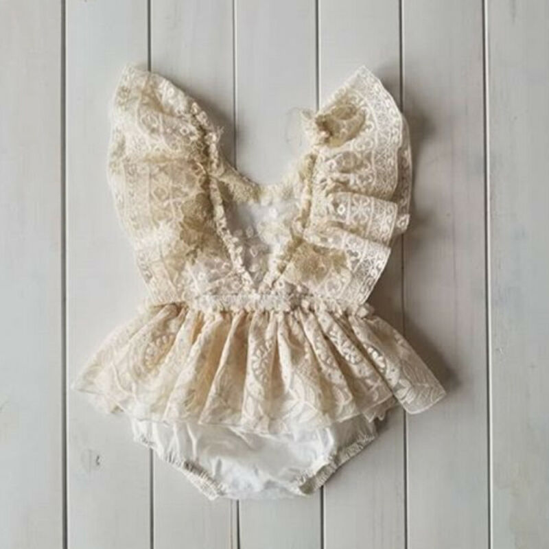 Pudcoco nyfødt baby pige blomst blonde romper bodysuit tutu kjole outfit tøj 0-24m