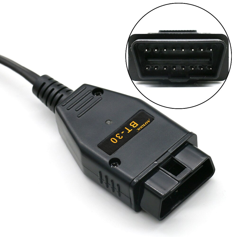 AUTOOL BT30 Car OBD2 ECU Connector Battery Saver Auto ECU Memory Savers Automotive OBD 2 Emergency Electrical Plug Car Fuel Save