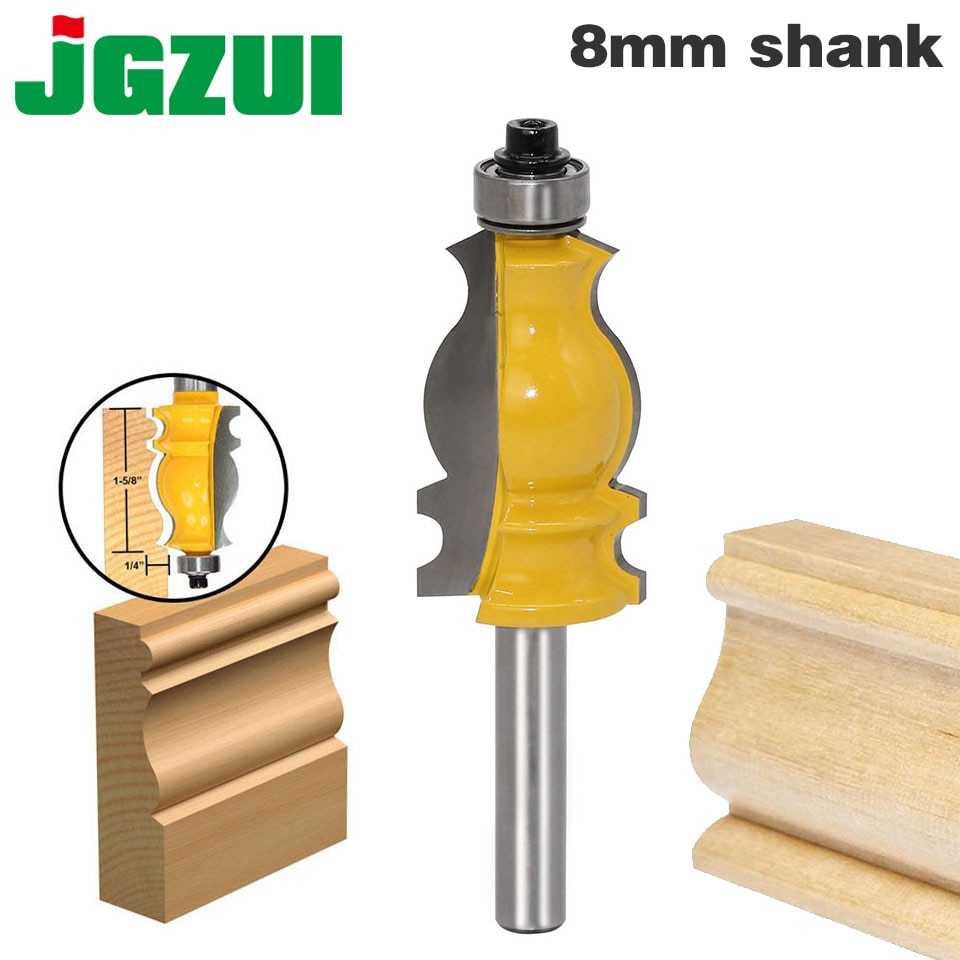 1PC 8mm Shank Architectural Cemented Carbide Molding Router Bit Trimming Wood Milling Cutter for Woodwork Cutter Power Tools