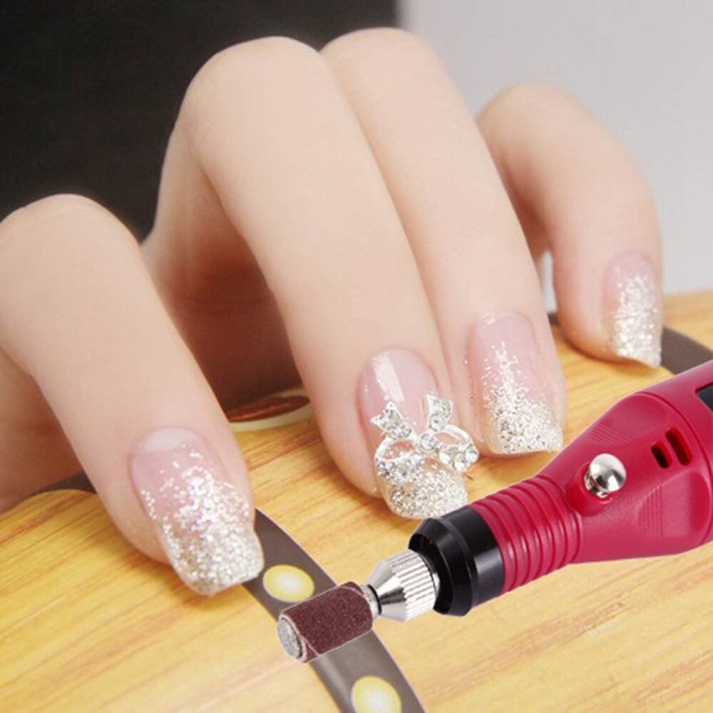 1 sæt elektrisk negleboremaskinsæt manicure maskine neglelak pen pedicure neglefil neglelak værktøjssæt 20 arl 27