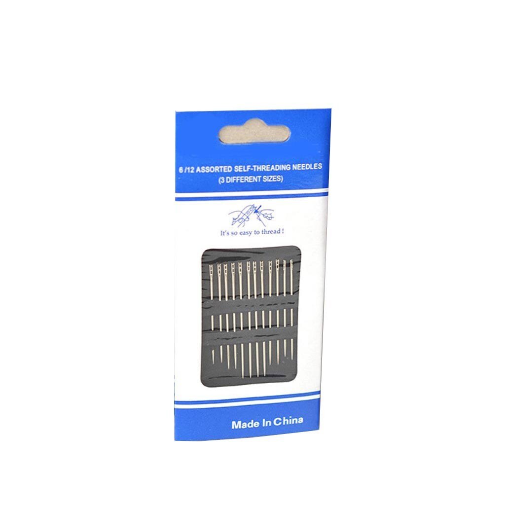 12PCS Thick Big Eye Sewing Self-Threading Needles Embroidery Hand Sewing Simple Embroidery Hand Sewing