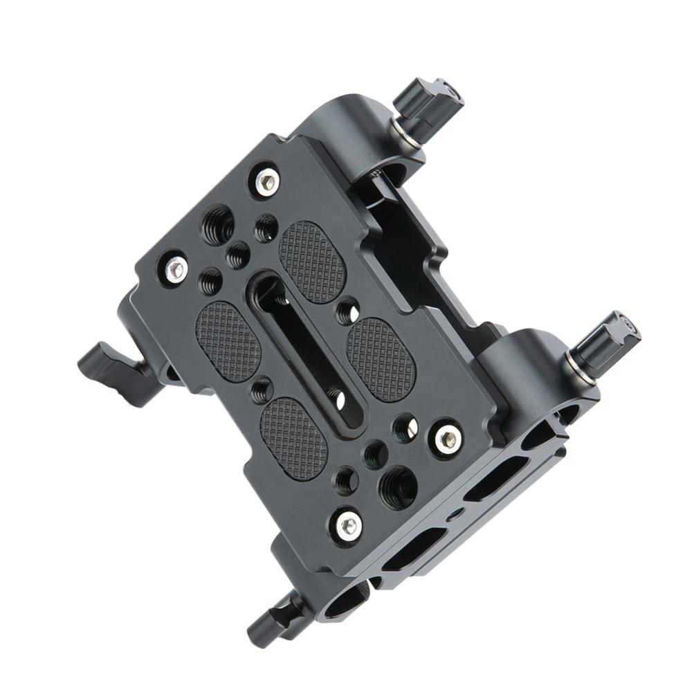 NICEYRIG-placa Base para cámara DSLR, 15mm, placa de aluminio, Kit de placa de queso DIY, equipo de hombro, 15mm, varilla, riel DSLR, placa Base 1/4 "3/8"