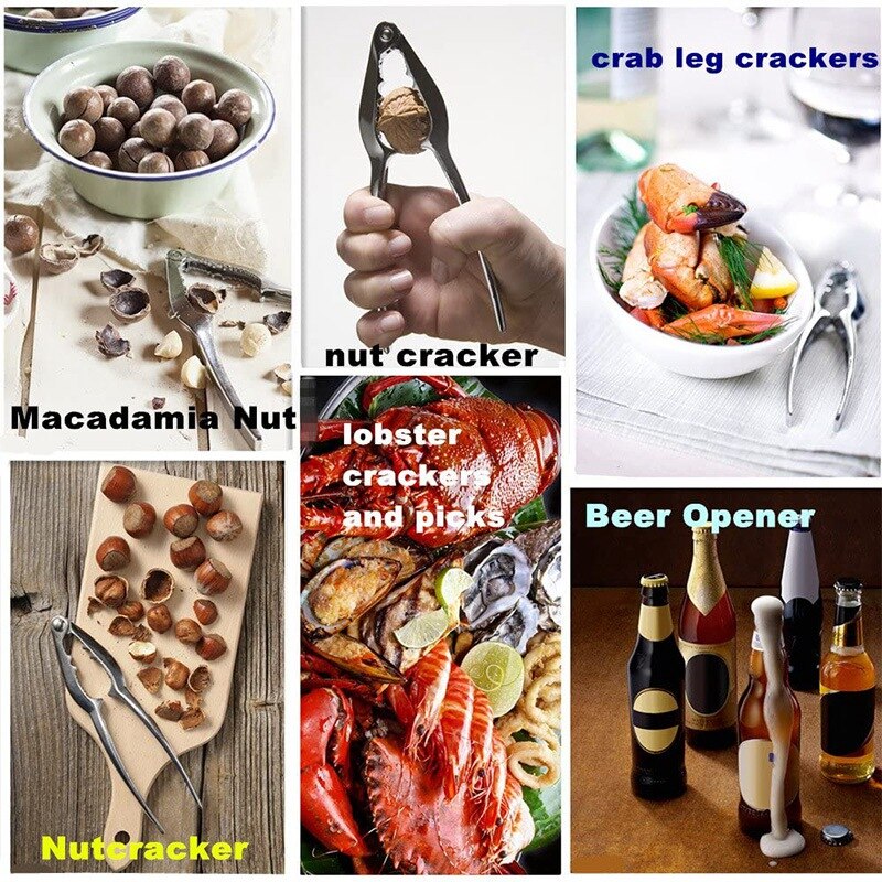 Seafood Crackers Tools Nutcrackers Set, Crab Nut Lobster Opener Shellfish Lobster Leg Sheller Kitchen Kits 9 Pack