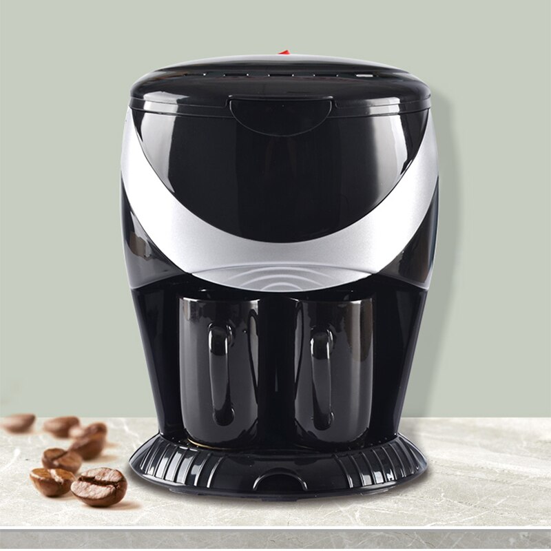 Household small automatic all-in-one machine 450W American drip coffee machine Double cup filter tea brewer