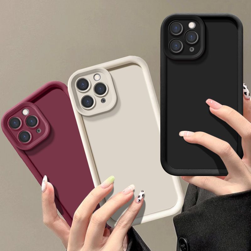 For iphone 15 Pro Max Phone Case iphone 15 Plus 15 Pro Max Lens Protection Matte Silicone Soft Back Back Cover