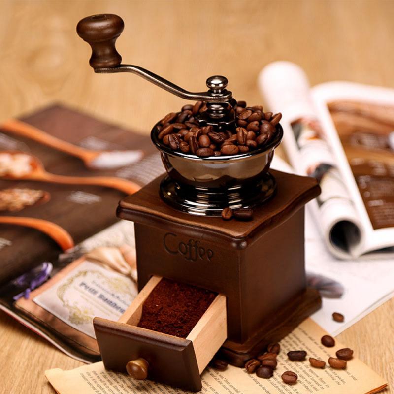 Zilver Koffiemolen Mini Rvs Hand Handleiding Handgemaakte Koffieboon Braam Slijpmachines Koffie Machine Keuken Accessoires