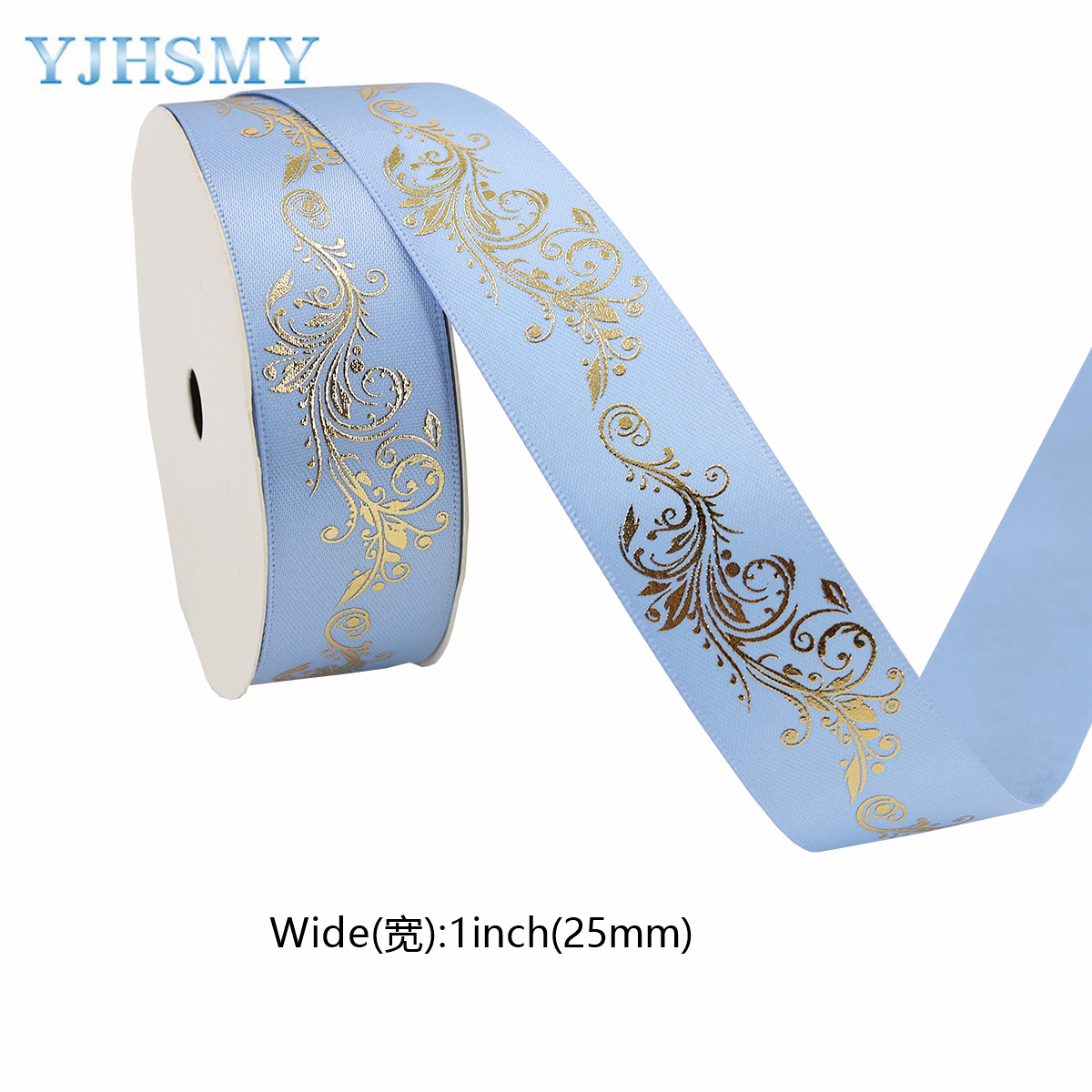 1 Inch Goudfolie Satijnen Lint Gedrukt Bloem Voor Diy Craft Cadeaupapier Bruiloft Verjaardag Party Decoratie 5 Yards: Black Nickel / L