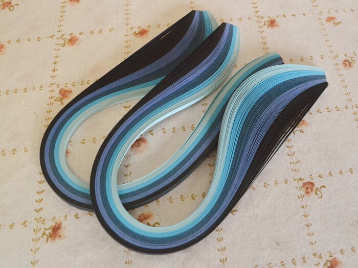 100PCS paper Quilling Paper 3,5,7,10,20mm x 39cm /pcs Mixed 5 Blue Gradient Colors colorful DIY Paper Material