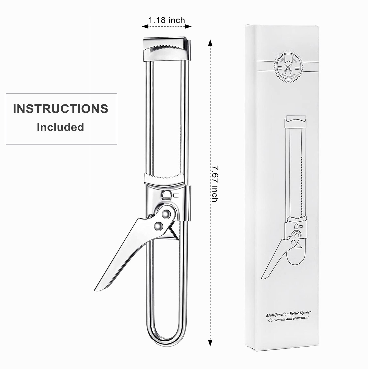 Adjustable Multi-Function Jar Opener Stainless Steel Manual Jar Bottle Opener Glass Lid Remover Kitchen Accessories