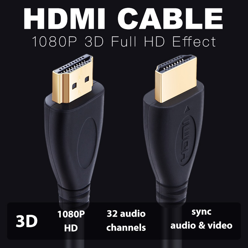 10pcs/Lot HDMI Cable High Speed 1080P 3D Gold Plated Video Cables for HDTV Laptop Computer 0.3m 1m 1.5m 2m 3m 5m 7.5m 10m 15m