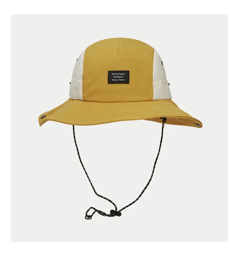 Sombreros de cubo con protección solar a juego para hombre y mujer, sombrero de verano para acampar, secado rápido, montañismo, senderismo, viaje, gorro de lavabo para el sol: YELLOW