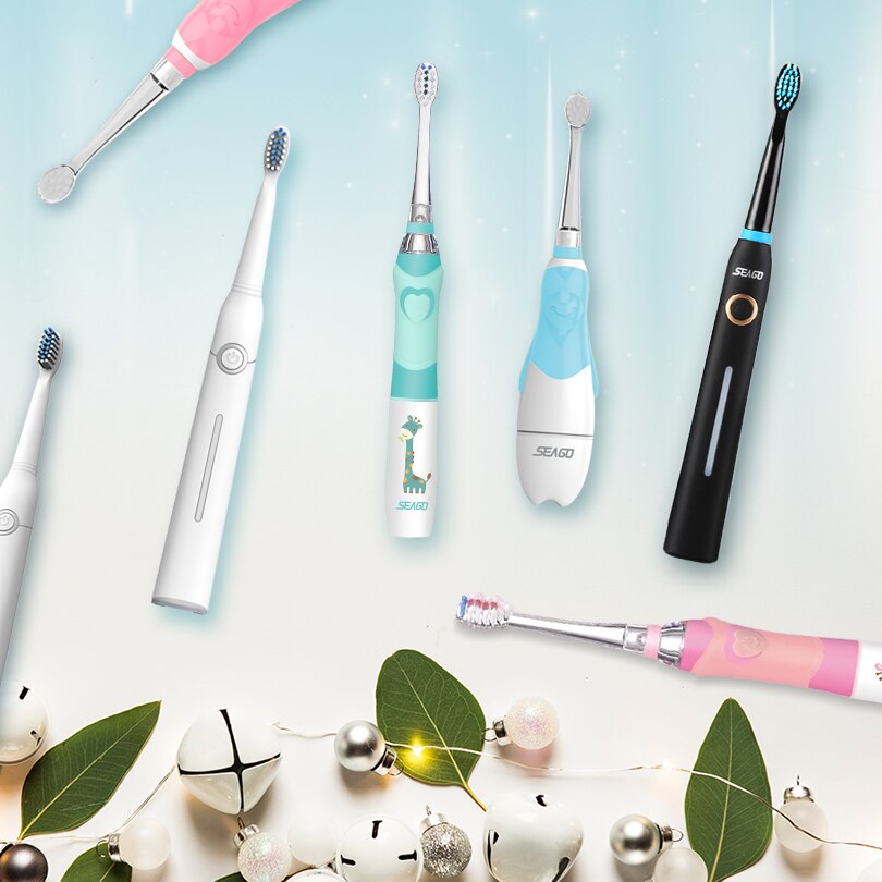 Seago elektrisk tandbørste familie sæt smart tandbørste genopladelig elektronisk børste sonisk tandbørste elektrisk børste tyggegummi sund