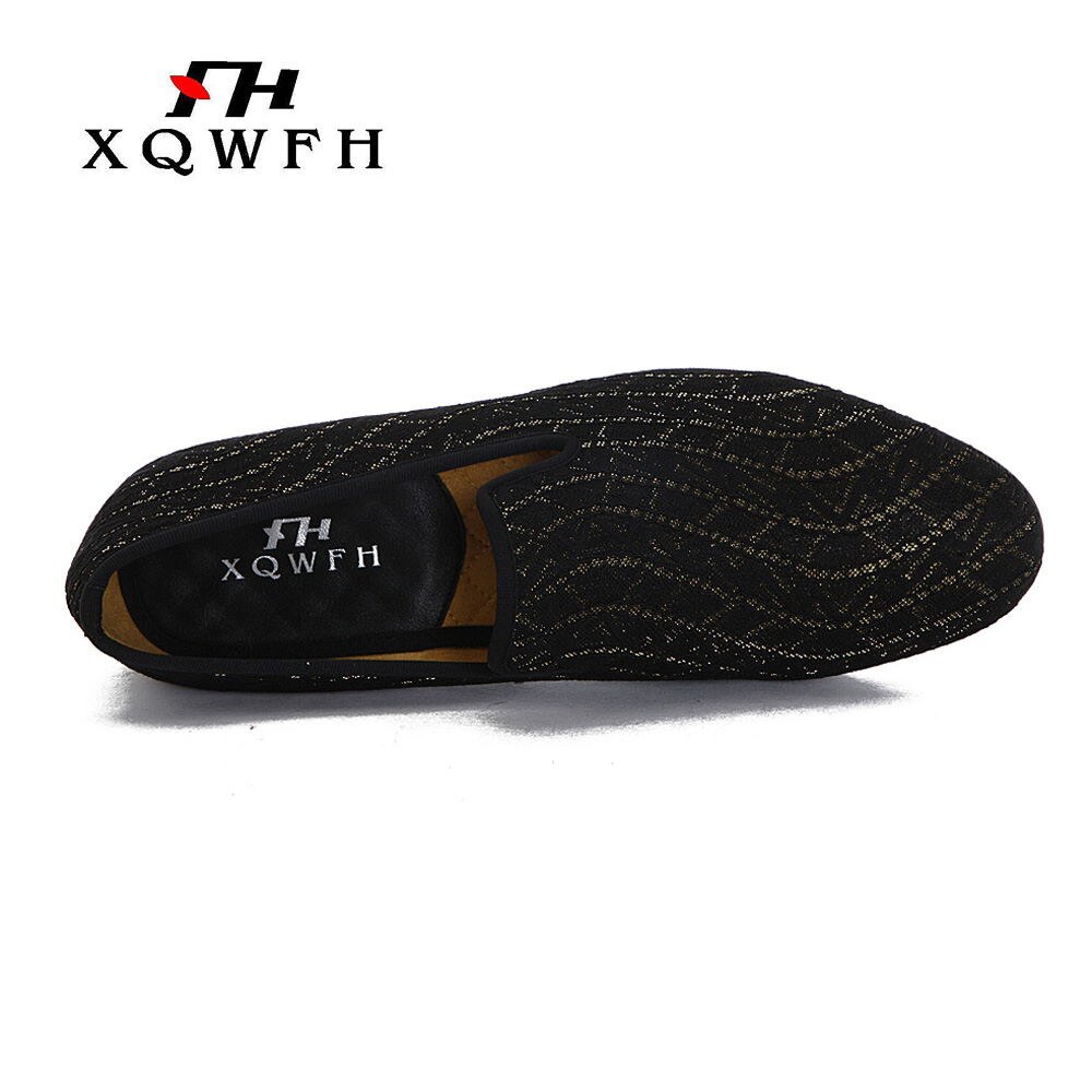 XQWFH mannen loafers multicolor patroon collocatie casual schoenen low-key banket en bruiloft schoenen