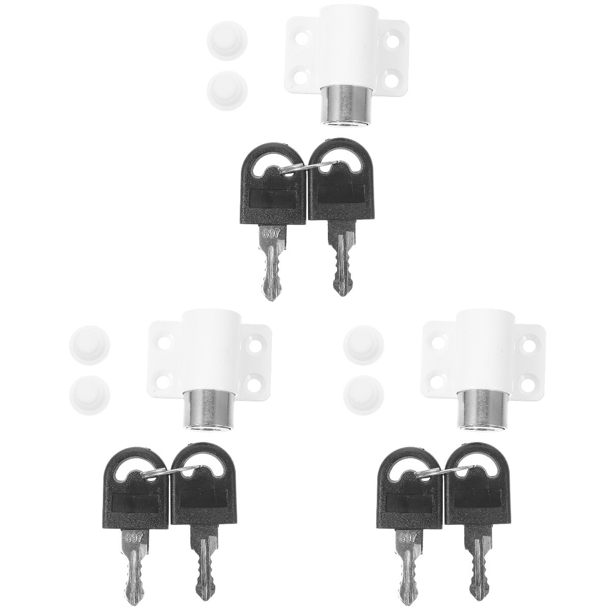 3pcs Sliding Window Safety Lock Window Limit Stopper Window Limit Stopper with Key: Default Title