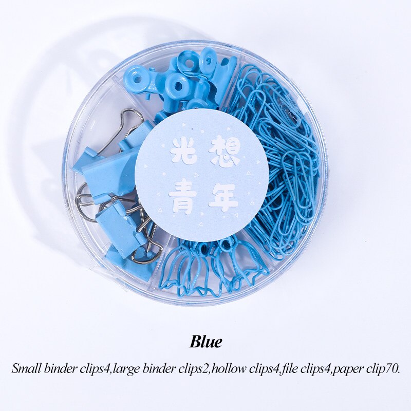 Office Metal Long Tail Clip Dovetail Clip Folder Bookmark Paper Ticket Clip Assorted Clamps Study Binder Clips Binding Supplies: Blue-guang-xiang