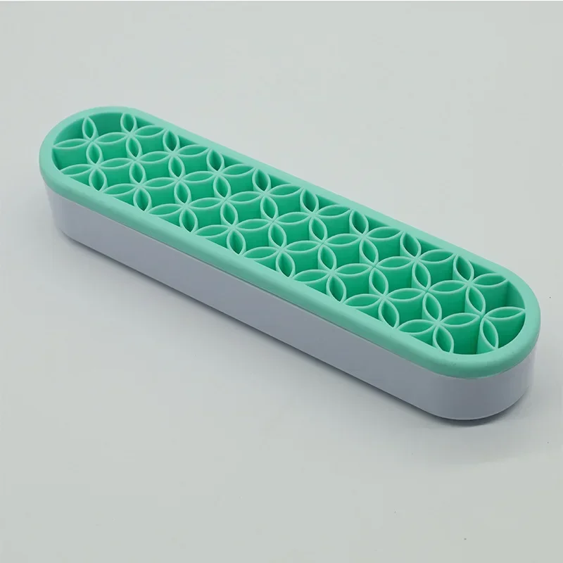Étagère porte-brosse de maquillage porte-stylo à ongles présentoir support mallette de rangement de brosse organisateur en Silicone étagère de séchage pour pinceau de maquillage: Black