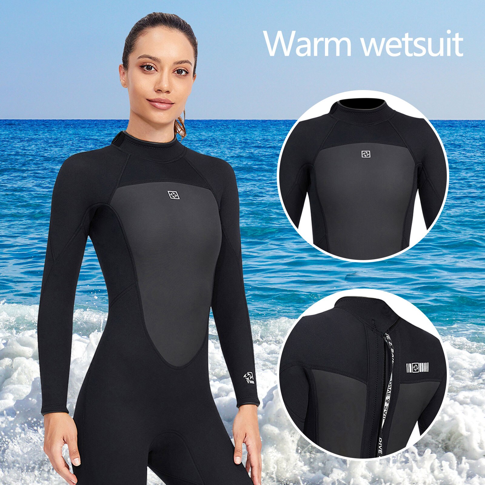 Prämie 3MM Neopren Neoprenanzug Frauen Einteiliges Anzüge warm Halten Surfen Tauchen Tauchen Anzug Angeln Speerfischen Kitesurf Frauen neoprenanzug