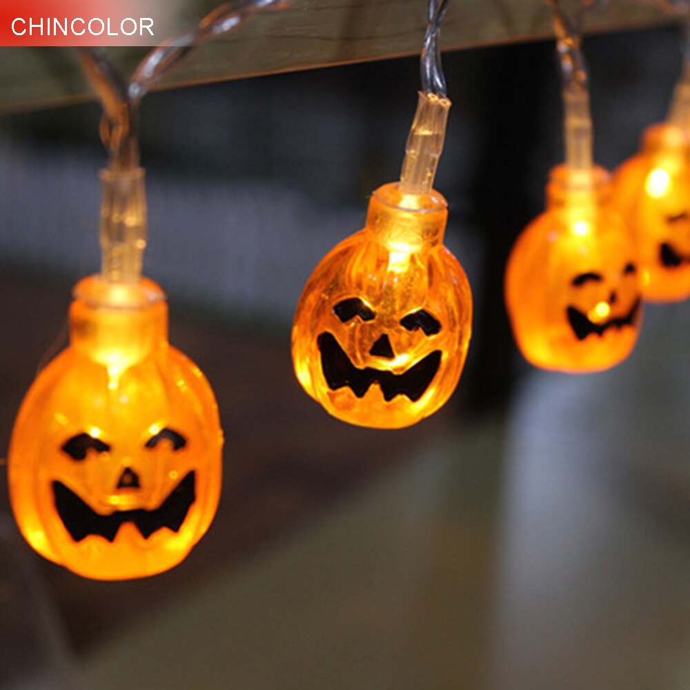 10-20 led-lampjes pompoen halloween led-lichtsnoer slingers 1m 2m nachtlampje warm wit op batterijen feeën tr