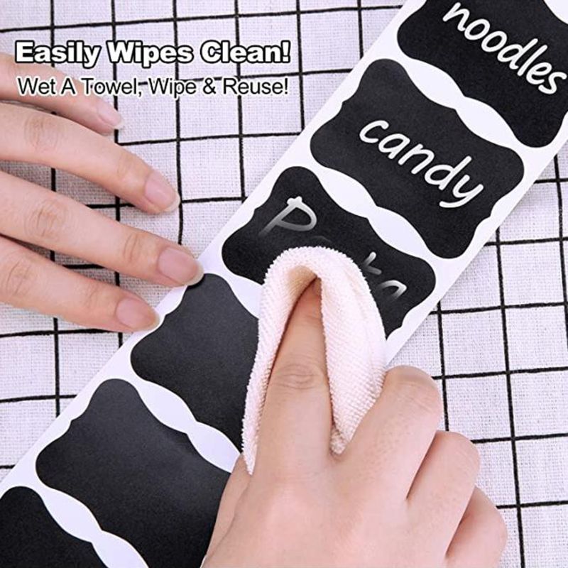 150pcs/roll Blank Chalkboard Labels Removable Sticker for Kitchen Canning Mason Spice Jars Packaging