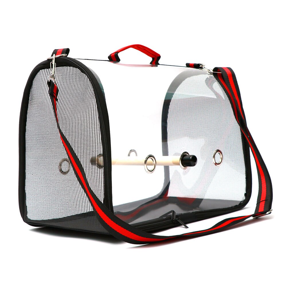 Jaula de transporte para pájaros y loros, accesorios de PVC, transparente, transpirable, para aves P7Ding: 1