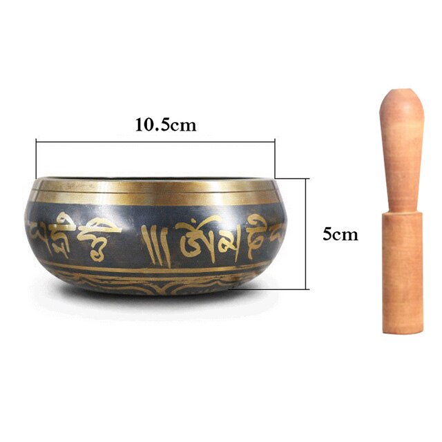 Tibetan Singing Bowl Himalayan Buddhist Yoga Meditation Percussion Copper Sound Therapy Nepal Handmade Singing Bowl: 10.5cm