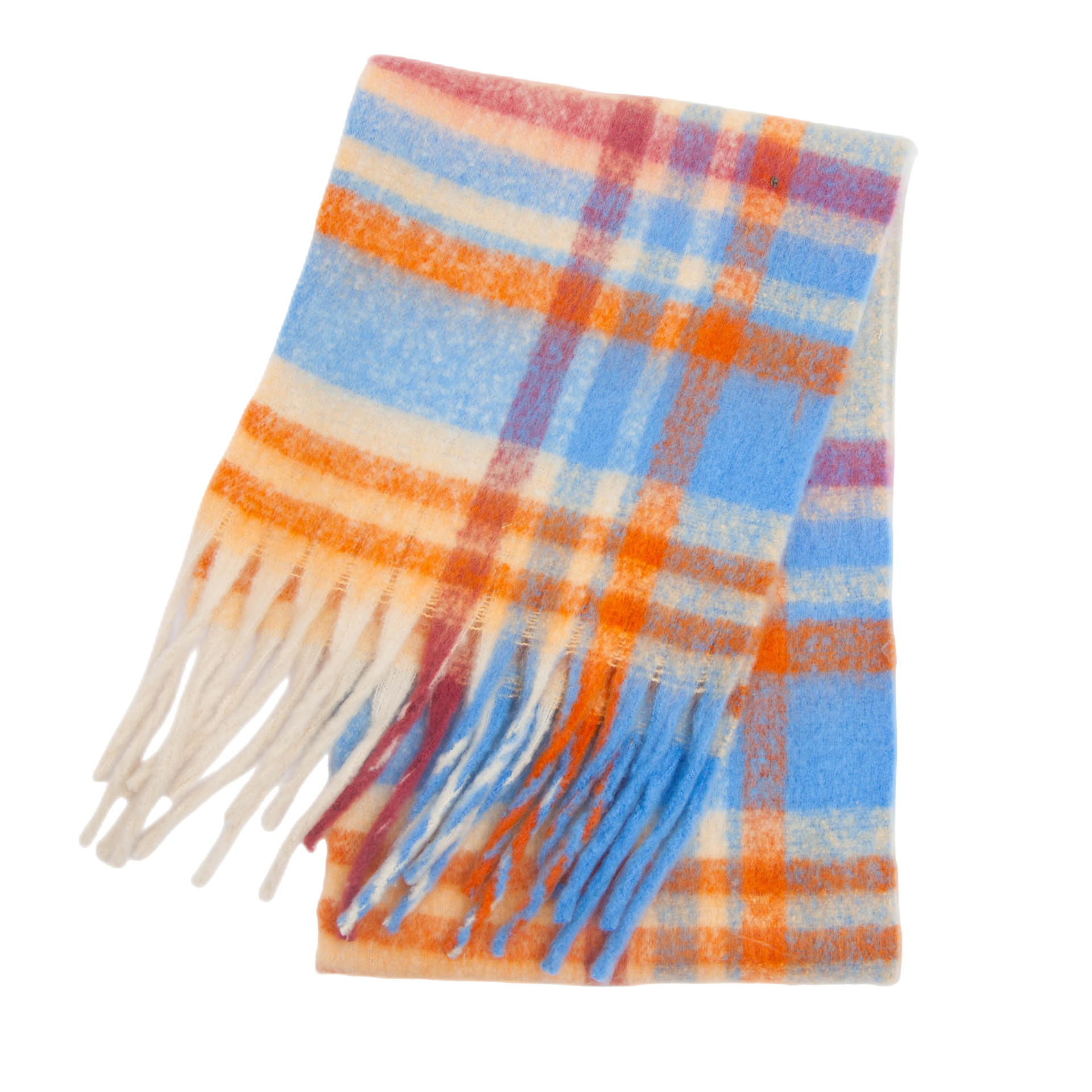Winter dikke warme sjaal dames kasjmier sjaal en omslagdoeken pashmina halsdoek bufanda dames regenboog harige tessel echarpe: Fluorescerend geel