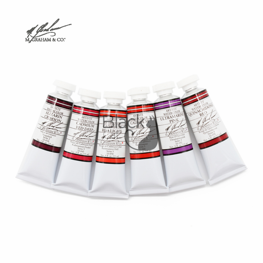 M.GRAHAM &amp; CO-pintura de acuarela Original importada, suministros de Arte de pintura, serie roja, 15ml