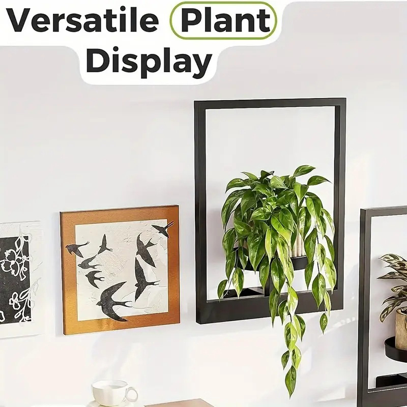 Metal Plant Wall Frame Photo Frame Wall Planter Wall Mounted Succulent Planter Stylish Metal Window Plants Holder For Home Decor