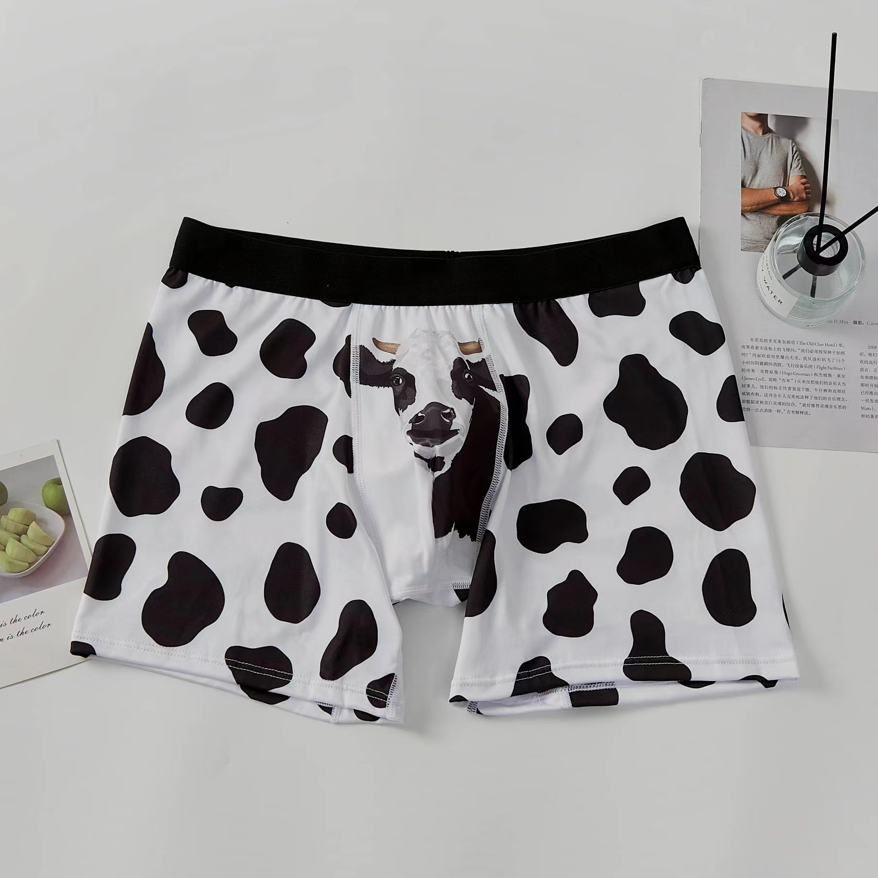 Boxers deportivos para hombre, ropa interior, calzoncillos deportivos negros M L XL, estampado ventilado, , Fitness, informal, cómodo