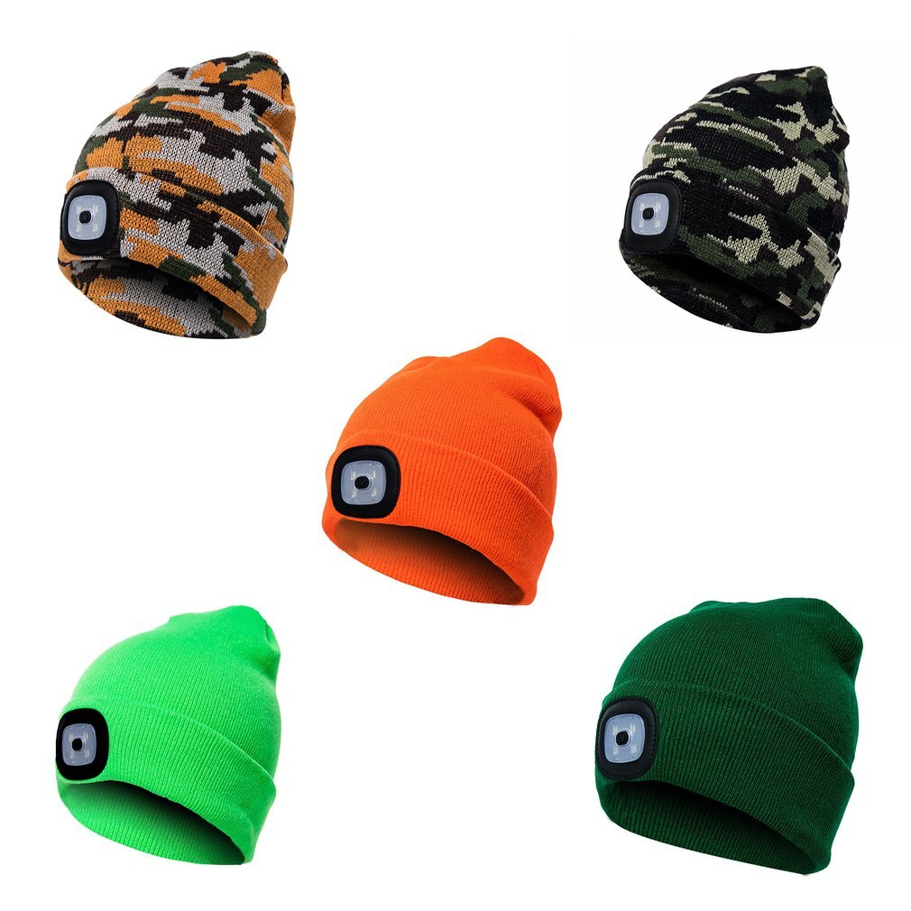 Led Light Hat Portable Lamp Lighting Caps Night Lighting Outdoor Activities Beanies Warm Knitting Caps