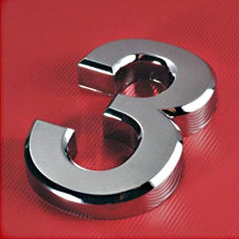 0-9 stereo digitale nummer klistremerker metall digital plating hotell dør klistremerke plate skilt sølv stereo digital bil klistremerker: 3