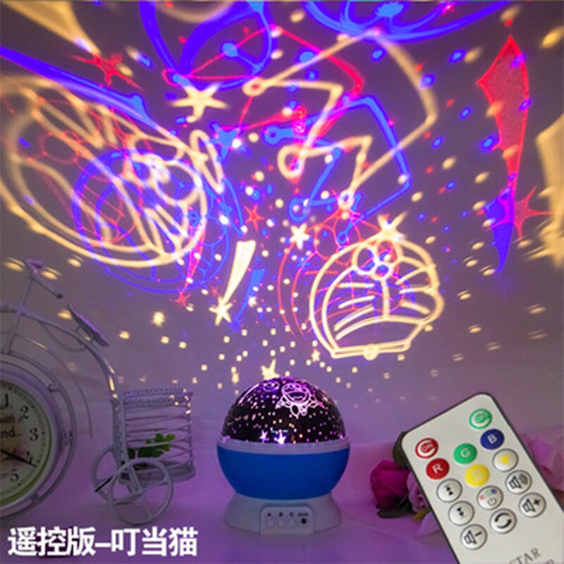 LED Sternen Projektor Lampe - Rotierender Mond Sternenhimmel - Leuchtendes Spielzeug für Baby Schlaf: D