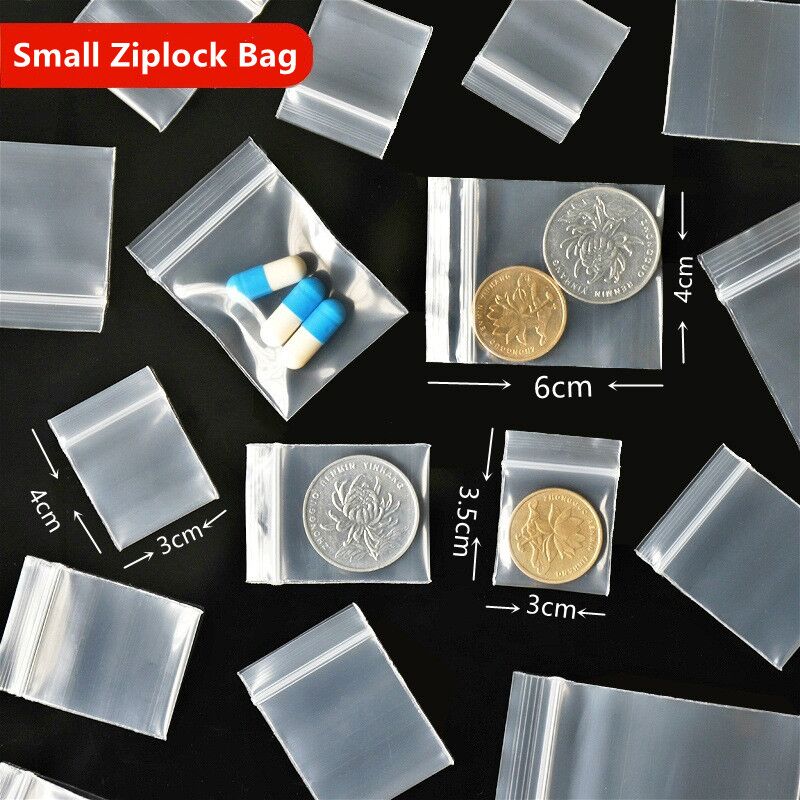 100-300 stück Mini Kleine Kunststoff Tasche Schmuck Reißverschluss Reißverschluss sperren Wiederverschließbaren Kunststoff transparent Mini Tasche Verschiedene Größen