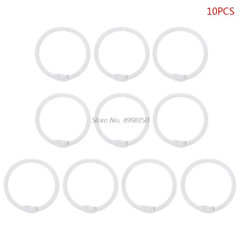 Anillas de Metal para encuadernar hojas sueltas, aros para libros, álbumes DIY, suministros de oficina y escuela, manualidades, , 10 Uds.: W