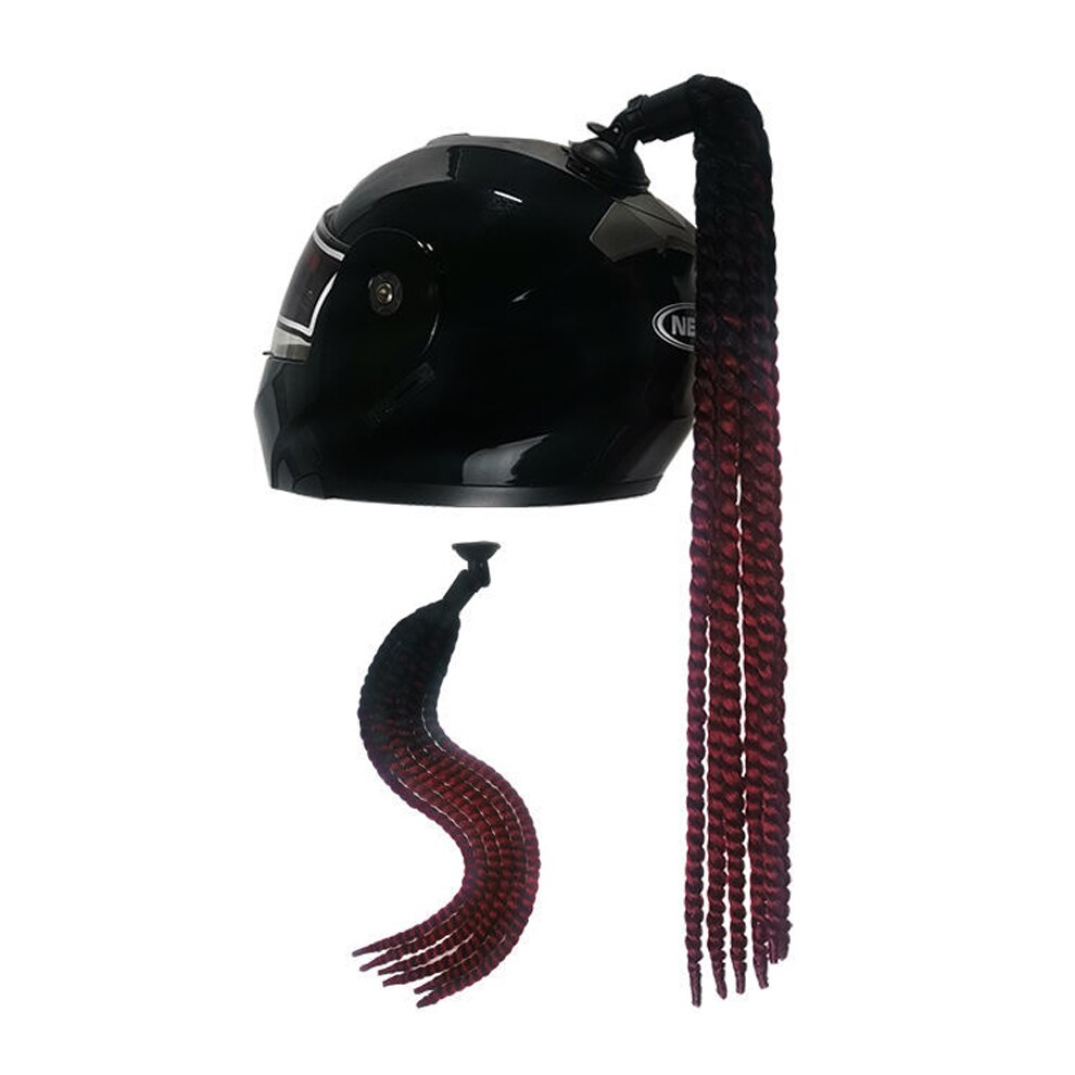 Punk stil motorcykel hjelm dreadlocks kvinder hjelm dreadlocks hestehale fletning motocross cykelhjelm punk hår dekoration: Z2