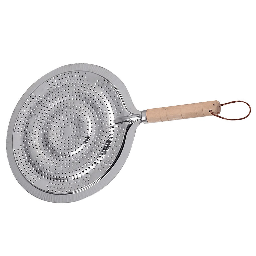 21Cm Ronde Warmte Diffuser Met Houten Handvat Koffie Melk Kookgerei Metalen Sudderen Ring Keuken Tool