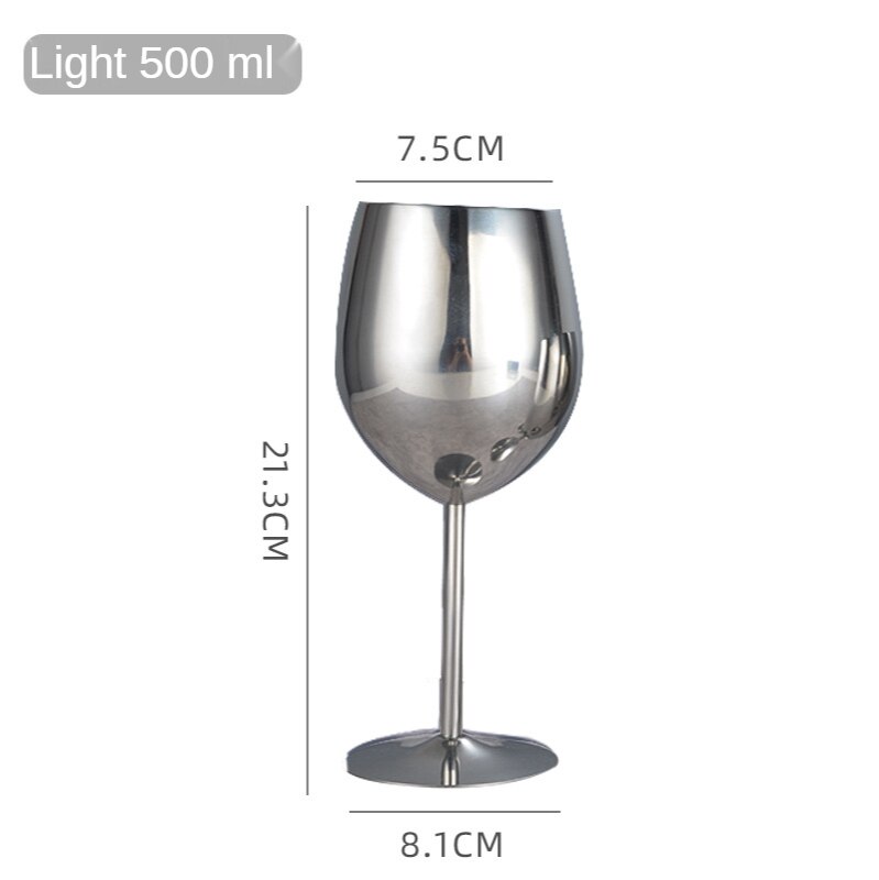 1pcs Stainless Steel Wine Glasses All-steel Goblet Metal Wine Glas Wineglass Bar Champagne Cocktail Drinking Cup Party Supplies: D