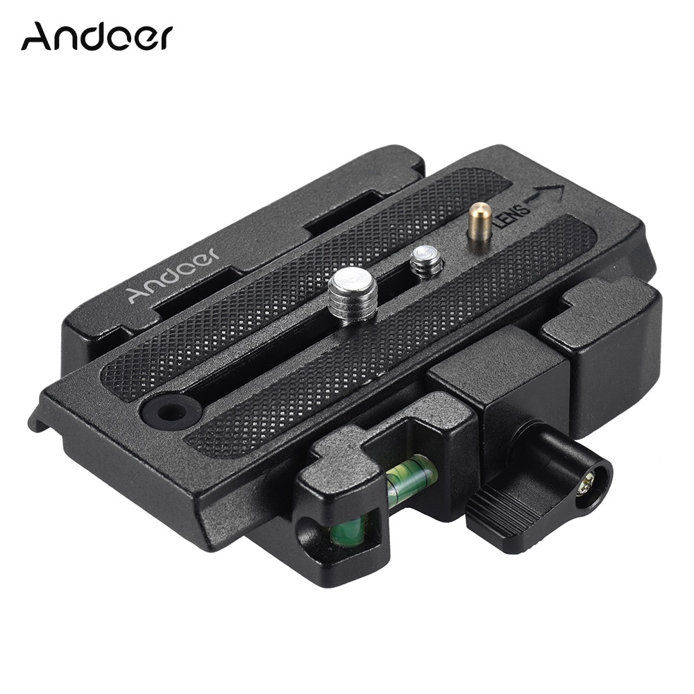 Andoer Video Camera Statief Quick Release Clamp Adapter met Quick Release Plaat Compatibel voor Manfrotto 501 500AH 701HDV 503HDV