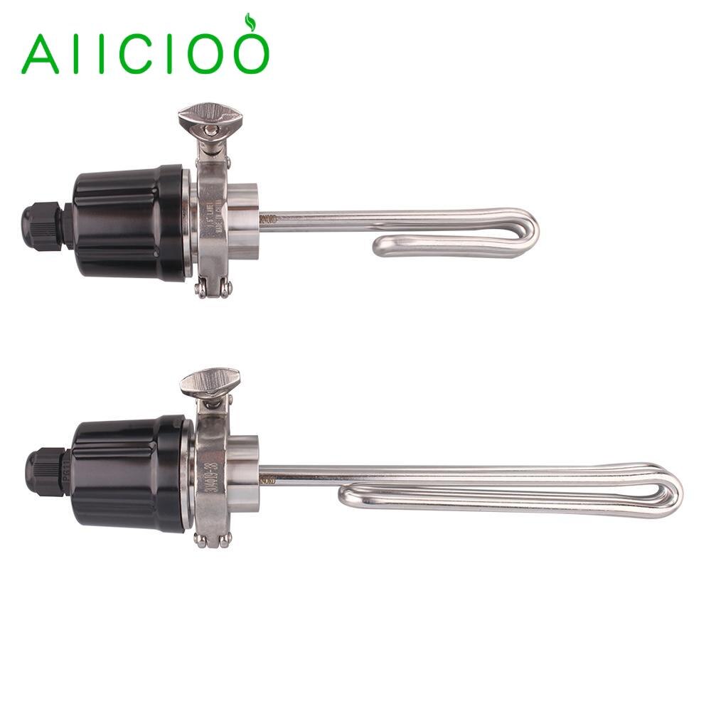 AIICIOO 1.5 Tri-clamp Electric Stainless Steel Heating Element Immersion Water Heater For Water 120V 1500W/1650W
