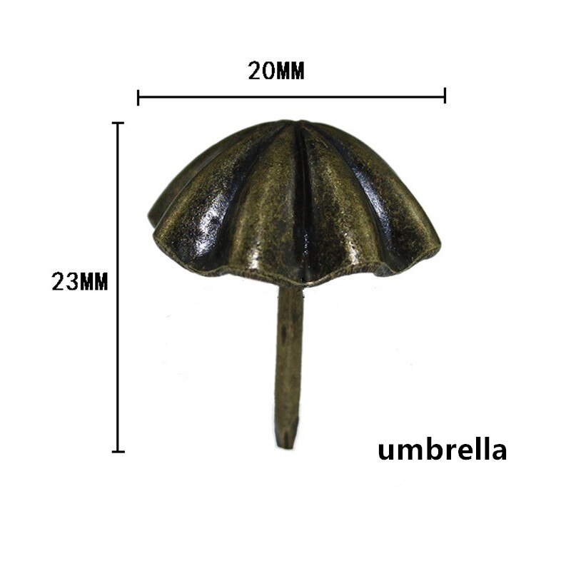 50 stk 20 x 23mm vintage paraply firkløver negle dekorative stifter stud trækasse møbler negle pushpin: Paraply