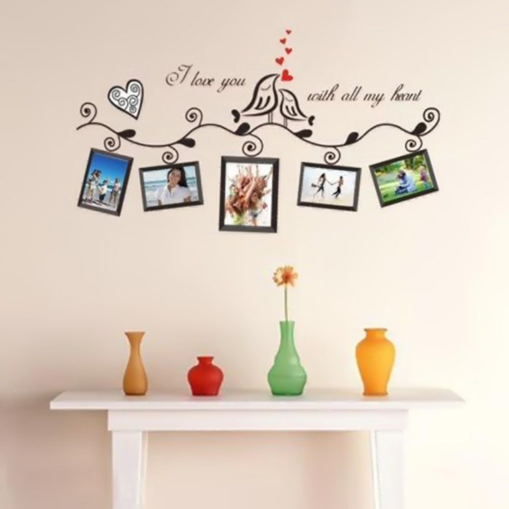 Birds Family Tree black Wall Decals Home Decor Living Room Photo Frame Wall Stickers DIY Nural Art Pvc Wallpaper