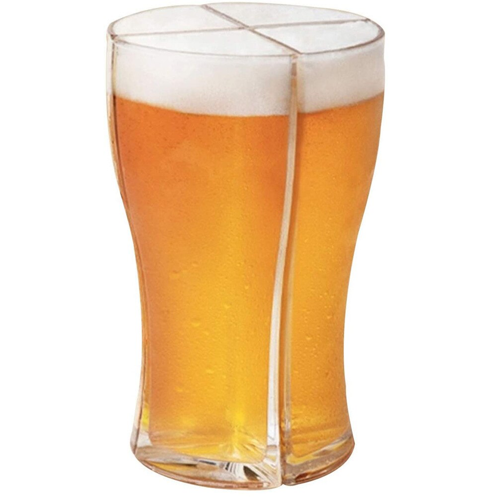 Super Schooner 4-in-1 Beer Mug Separable Easy to Carry 4 Beer Glasses Beer Mug Party Combination Wine Glass: 15.5x10x10cm