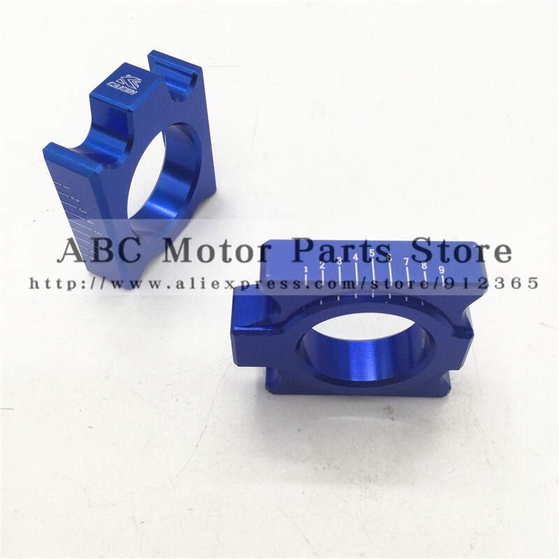 CRF Billet Aluminum Rear Chain Adjuster Axle Blocks CR125R 250R CRF250R X 450R X MOTOCROSS DIRT BIKE BLUE colour