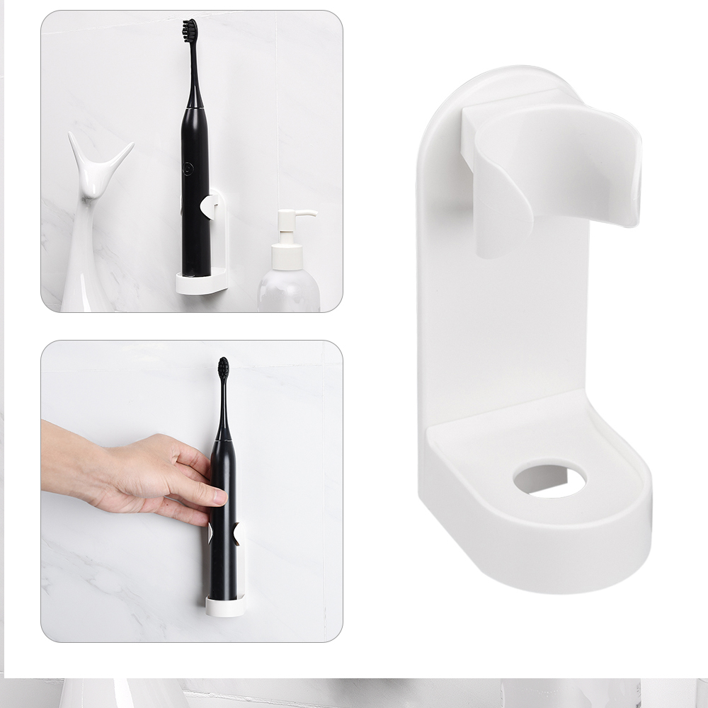 Tilpas 90%  elektrisk tandbørsteholder sporløs tandbørsteholder rack vægmonteret badeværelse elektrisk tandbørsteholder