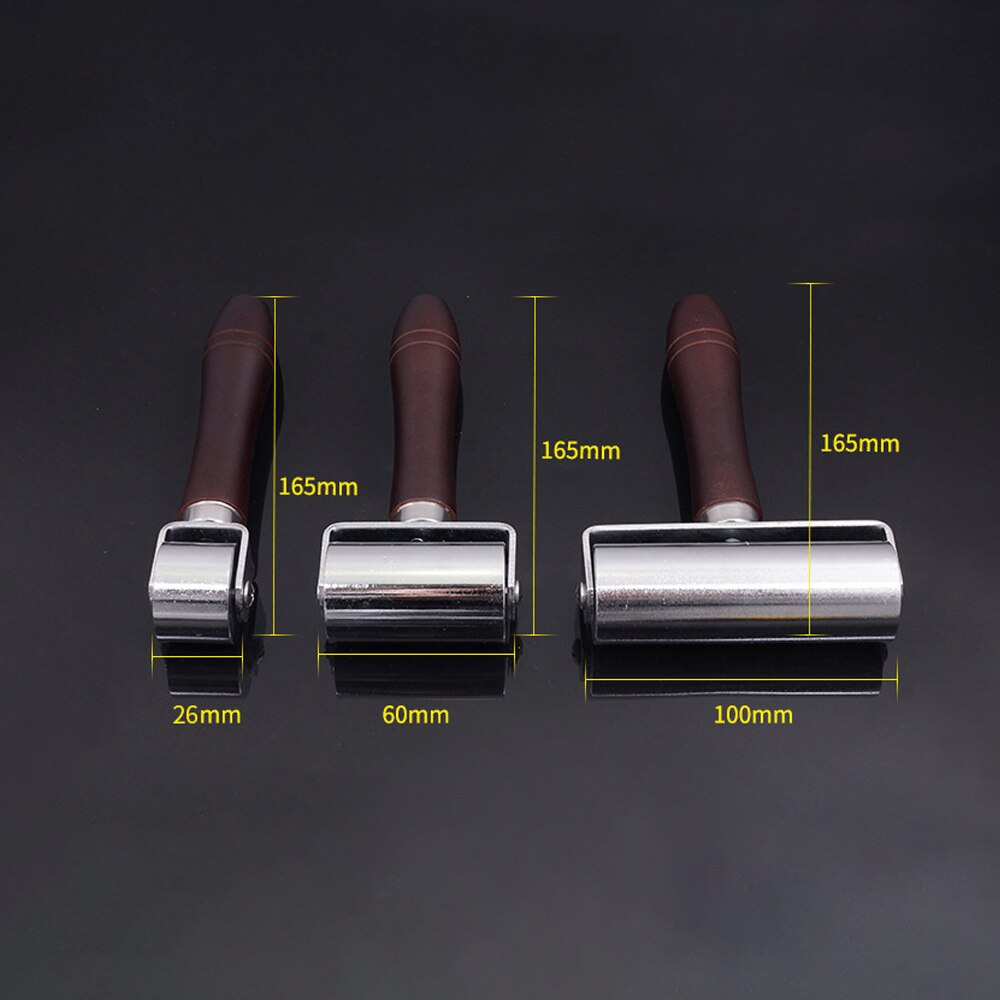 26/60/100mm tryk kant rulle læder håndværk lim laminering værktøj læder kant krøller & glattere stål jern rulle diy håndlavet