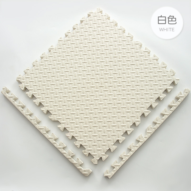 16pz 30*30cm sport Palestra Zerbino Protezione EVA Foglia Grano Tappetini yoga fitness Antiscivolo Spalming Tappeti Addensare shock Camera allenamento: 122x183 centimetri / bianca