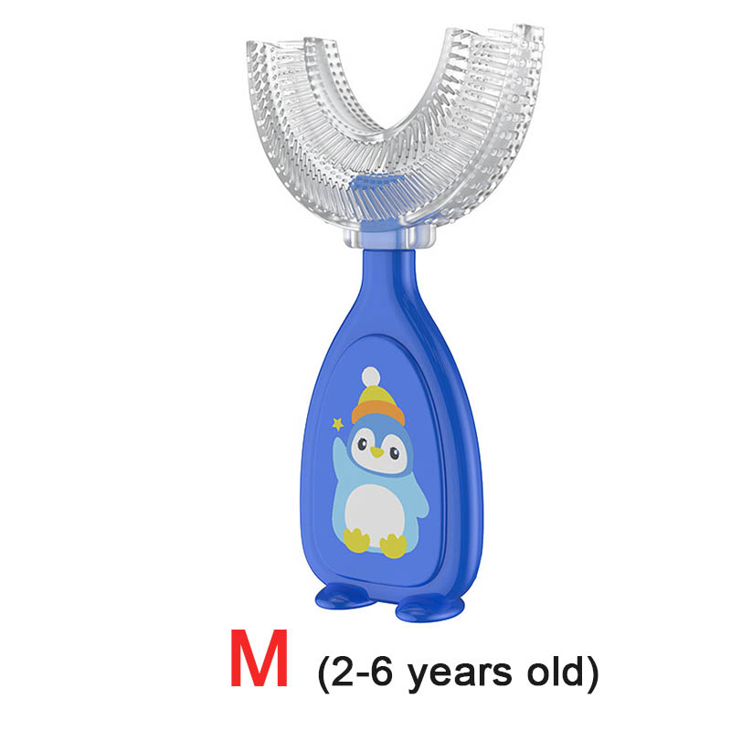 Spazzolino da denti per neonato spazzolino da denti per bambini denti per bambini cura orale spazzola per pulizia denti in Silicone morbido articoli per bambini regalo per bambini sd: blue M