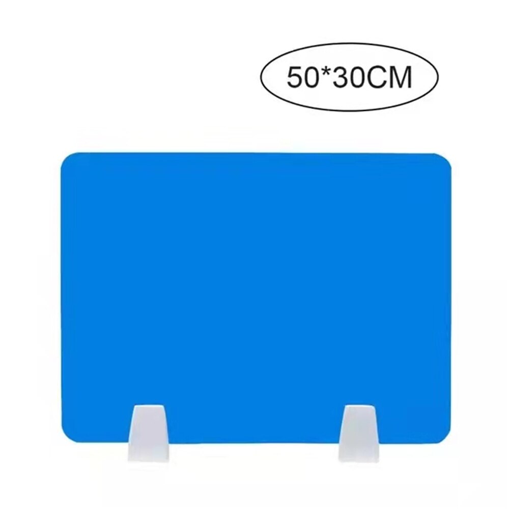 Sneeze Guard Shield Transparent Antispray Acrylic Divider Protection Barrier Counter Desk Clear Perfection Reception Side: blue
