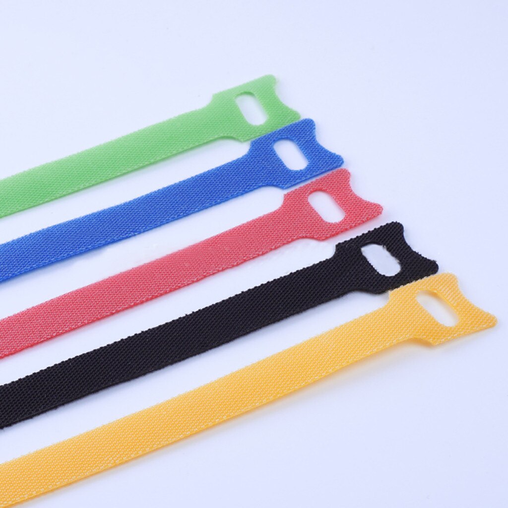 Cable de Velcro tipo T para ordenador, organizador de cables reutilizable de colores, correas de alimentación, 50 Uds., # W2G